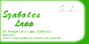 szabolcs lapp business card